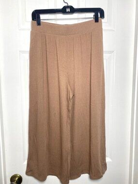 Forever 21 Ribbed Knit Culottes Tan Size Medium High Rise Preowned As Is  B7